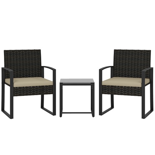 Outsunny rattan bistro - set,, 3