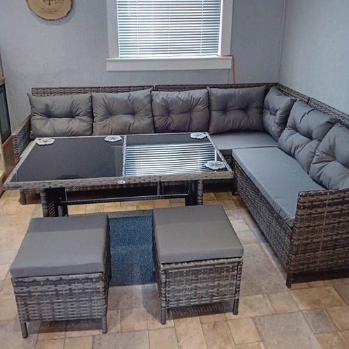 Corner rattan garden - rattan, furniture