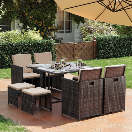 Rattan garden furniture cube - rattan,