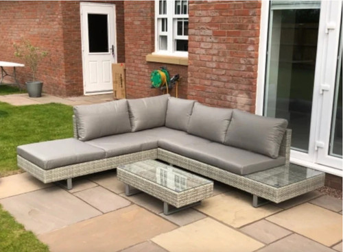 Corner rattan sofa set - rattan, garden