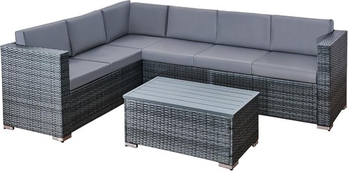 Dark grey rattan seat - 6, corner
