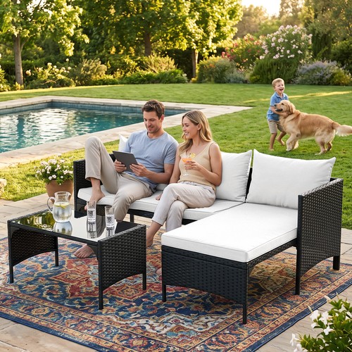 3pcs rattan garden furniture - 3pcs,