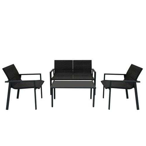 Black rattan garden - black,