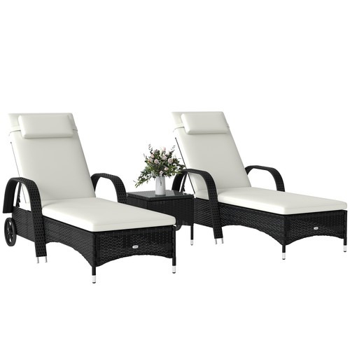 Outsunny pcs rattan - pcs, lounger