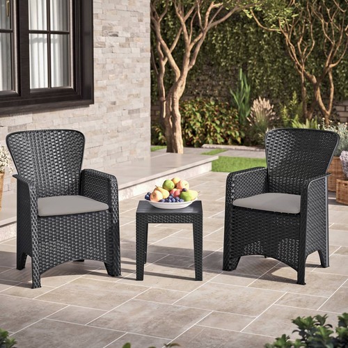 Black rattan effect - black, 2