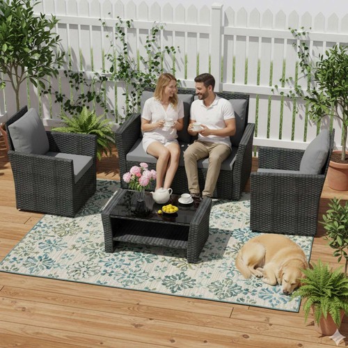 Rattan furniture set 4pcs - furniture,