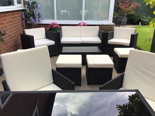 Black rattan garden - black, furniture