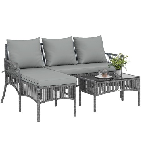 Outsunny piece rattan garden - outsunny, 3