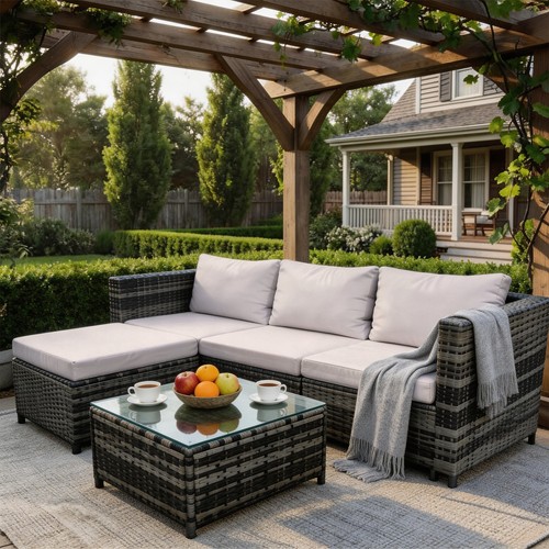 Rattan garden furniture set - rattan,