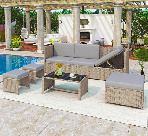7pc rattan garden - 7pc,