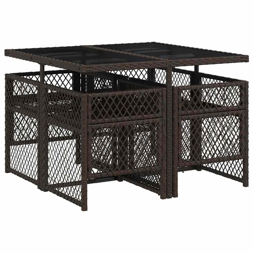 Brown rattan dining table and - brown,